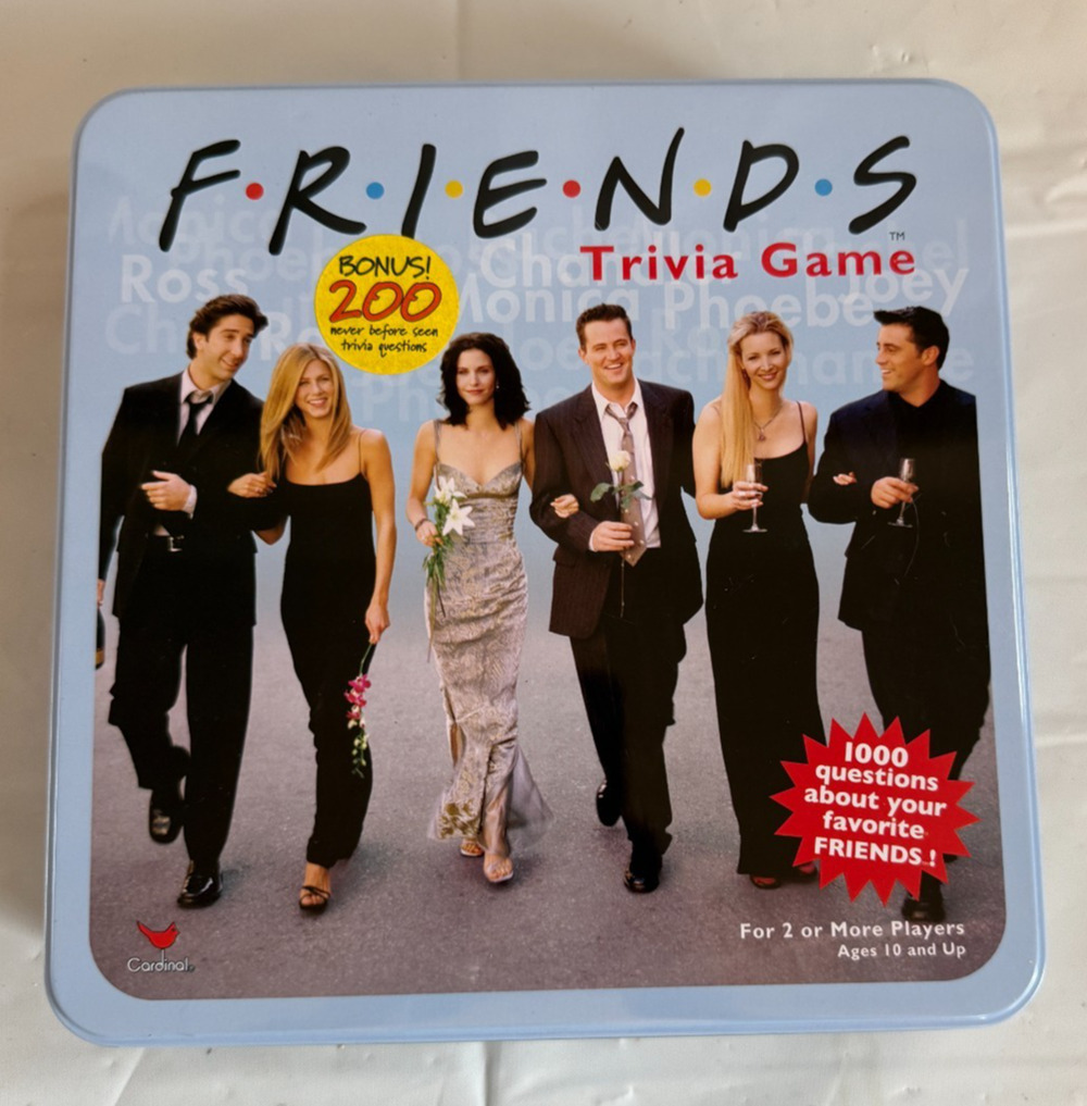 Friends Trivia Game 2002 Cardinal Complete Tin Edition 1000 Questions TV Show
